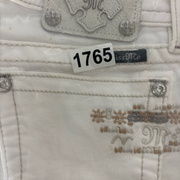 Miss Me Cuffed Skinny Jeans Embellished White Women’s Size 27 - Picture 13 of 13